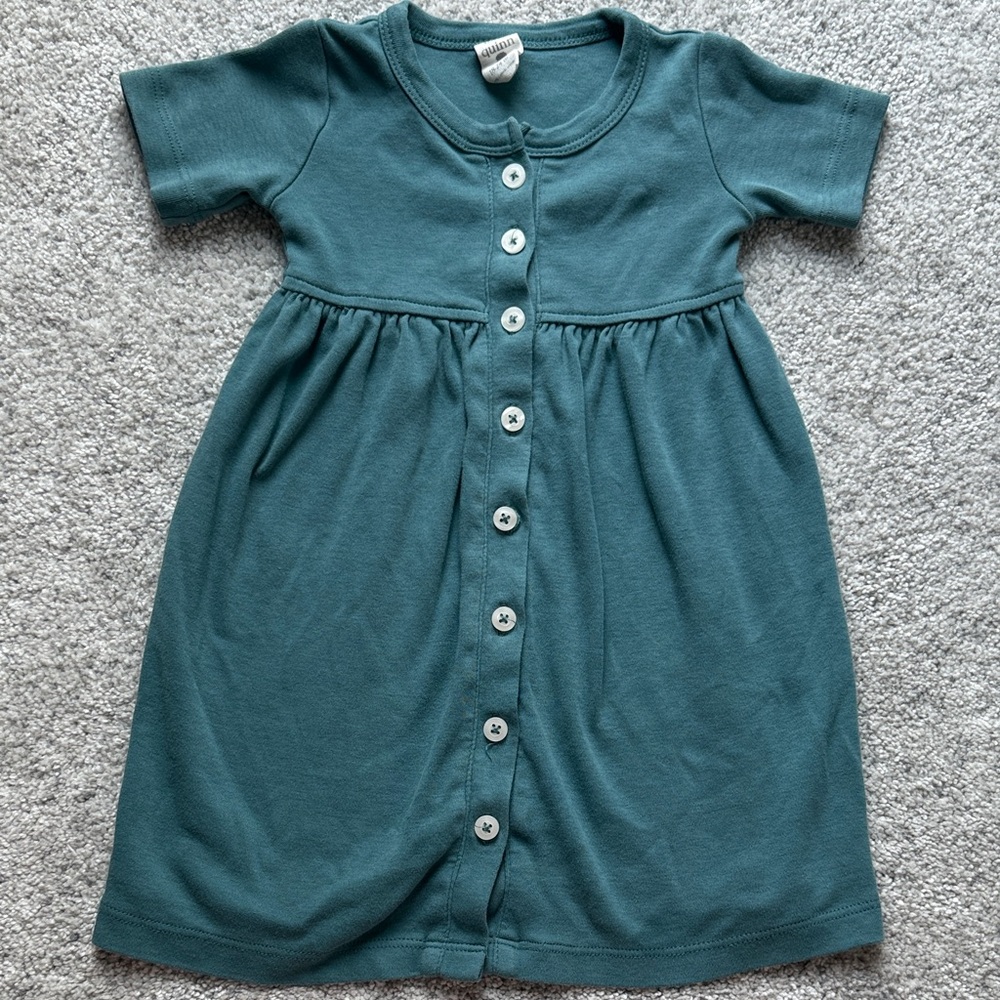 Kate Quinn Teal Button-Down Kids Dress 12-18 Mo